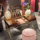 Moderne toiletbord med folde top i skinnende ibenholt Ada 3 Viadurini