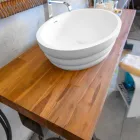 Norcia vægmonteret teak ophængt håndvask top Viadurini