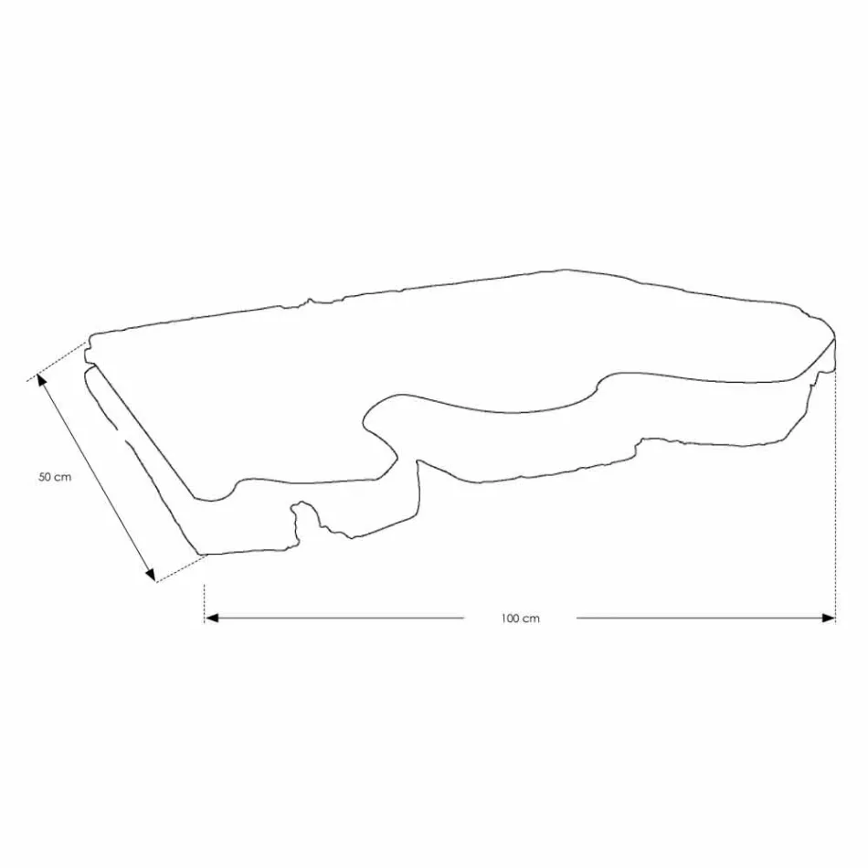 Hængende badeværelsestop i massivt teaktræ, unikt stykke - perfekt Viadurini