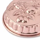 Rundhåndsformet kobberkagepande med frugtdekoration 28 cm - Gianmattia Viadurini