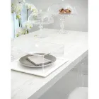 Gennemsigtig plexiglas firkantet kagefad lavet i Italien 2 størrelser - Crotone Viadurini