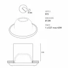 TOSCOT Battersea til store fyrtårn bygget Ø22,5 cm Made in Toscana Viadurini