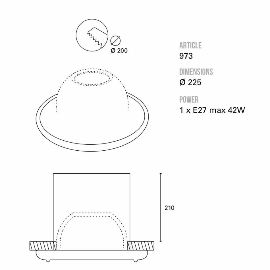TOSCOT Battersea til store fyrtårn bygget Ø22,5 cm Made in Toscana Viadurini