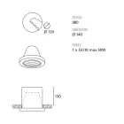 Toscot Carso indbygningsspot Ø14 cm i terracotta lavet i Toscana Viadurini