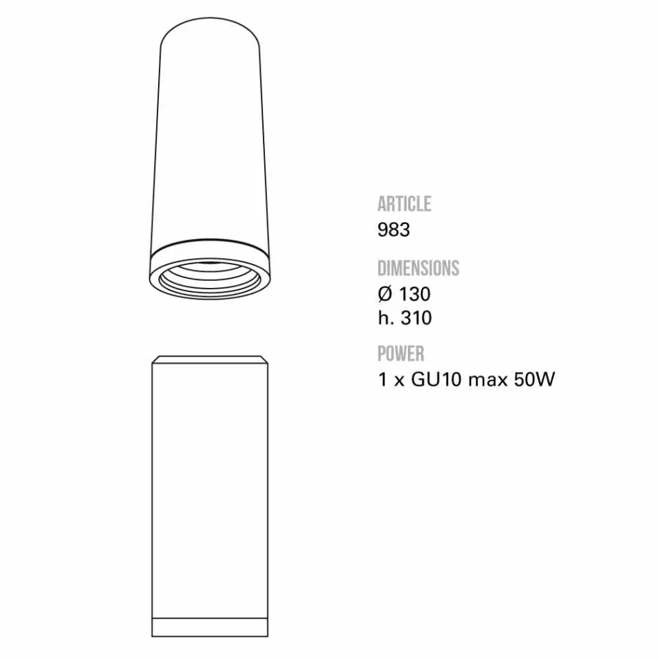 TOSCOT Karst stort loft lys Ø 13 x H 31cm Made in Toscana Viadurini