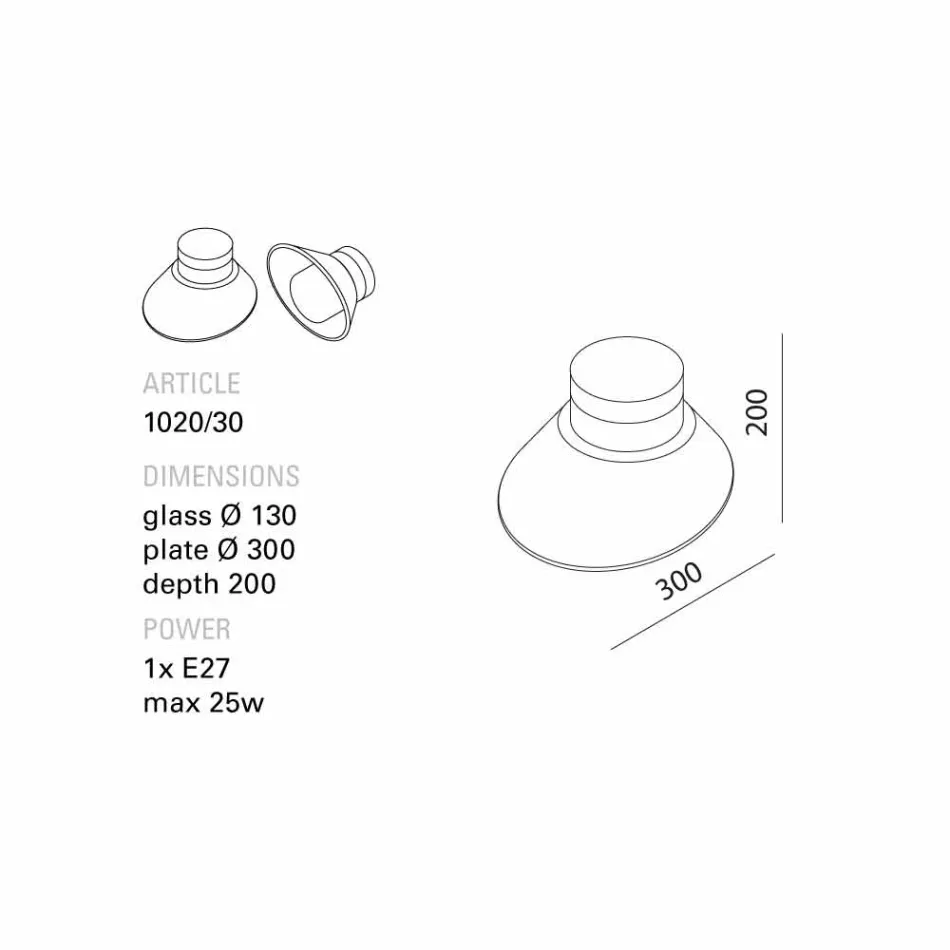 TOSCOT Chapeau! Lampe væg / loft lavet i Toscana Viadurini