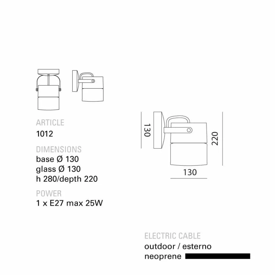 TOSCOT Swing loftslampe / væg lavet i Toscana Viadurini