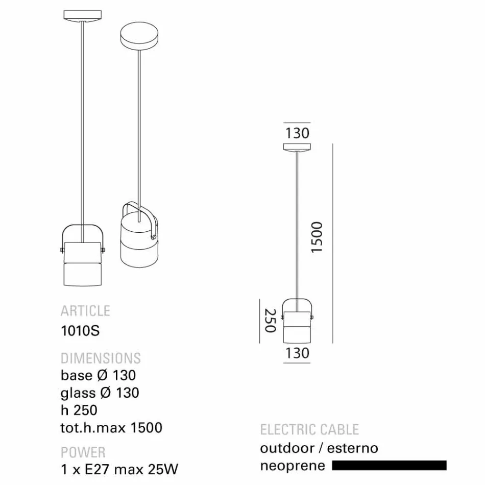 TOSCOT Swing pendel i blæst glas lavet i Toscana Viadurini