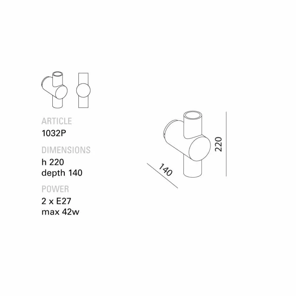 Trafik TOSCOT væglampe med metal base fremstillet i Toscana Viadurini