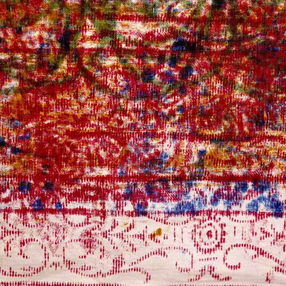 Håndlavet bomuldsdug Håndlavet udskrivning ét stykke - mærker Viadurini