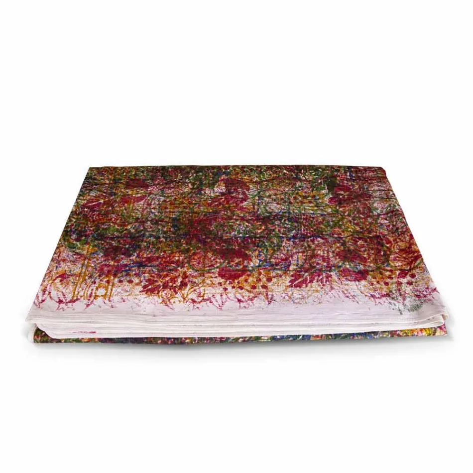 Håndlavet bomuldsdug Håndlavet udskrivning ét stykke - mærker Viadurini