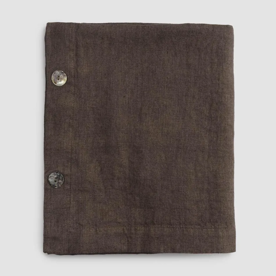 Modulær dug i farvet hør med knaphuller og 10 knapper - Middelhavet Viadurini