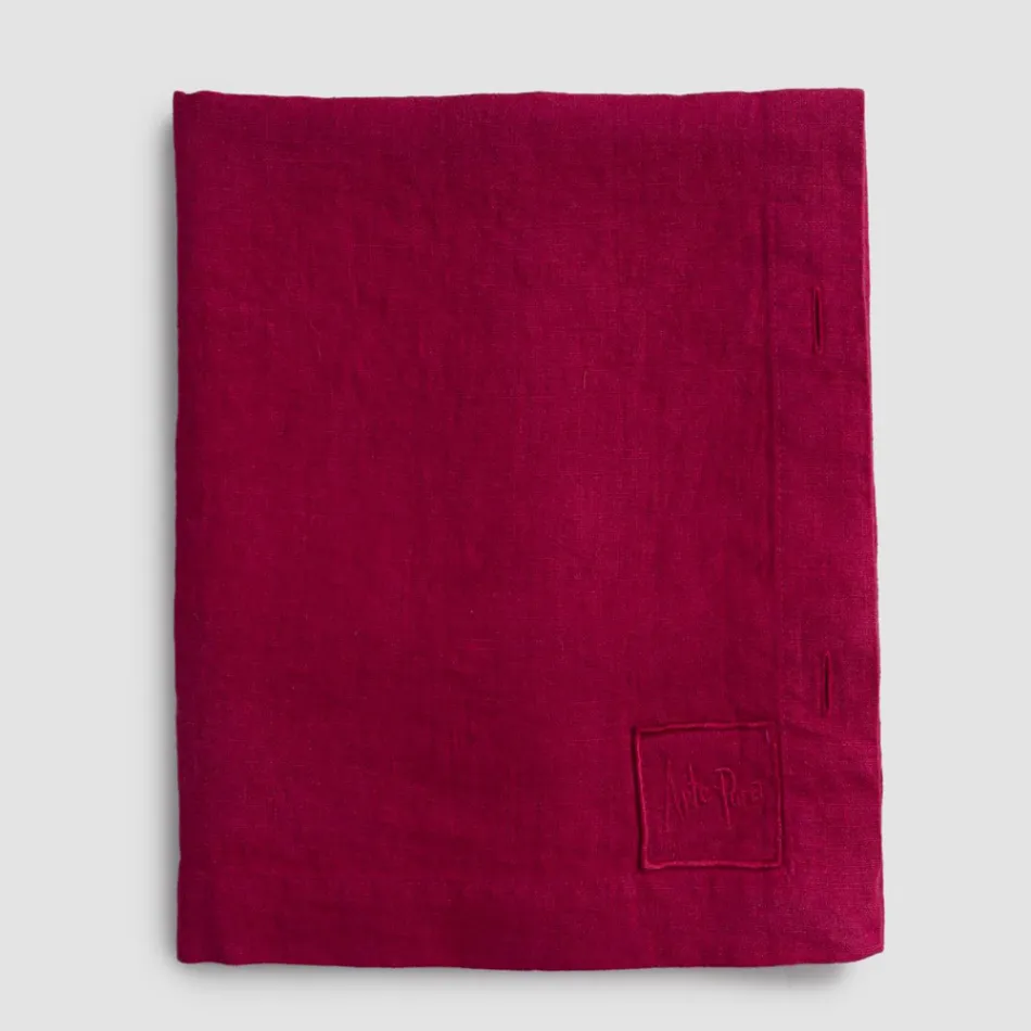 Modulær dug i farvet hør med knaphuller og 10 knapper - Middelhavet Viadurini