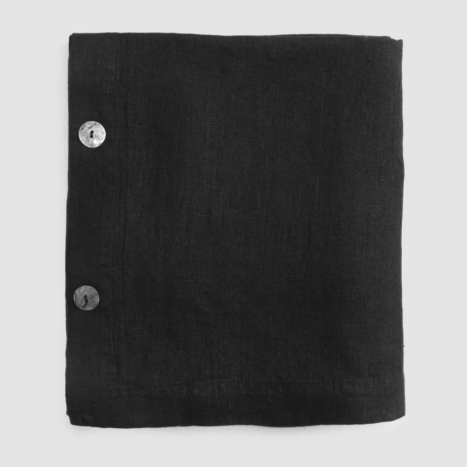 Modulær dug i farvet hør med knaphuller og 10 knapper - Middelhavet Viadurini