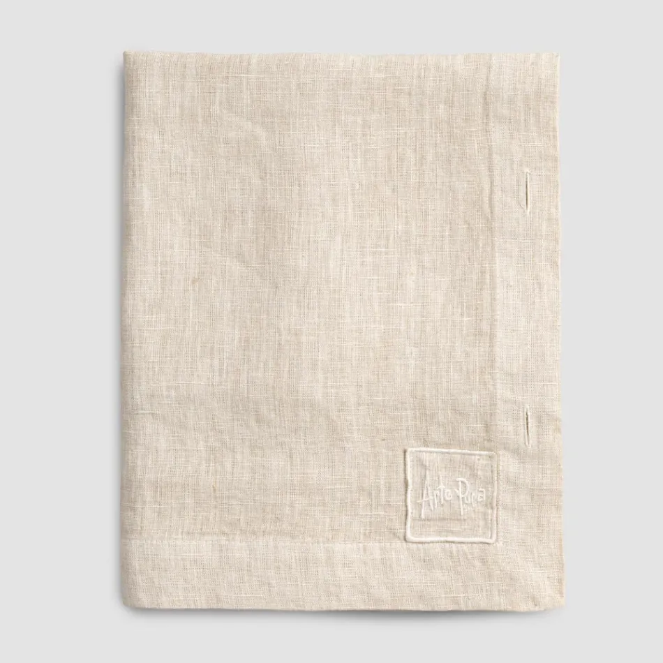 Modulær dug i farvet hør med knaphuller og 10 knapper - Middelhavet Viadurini