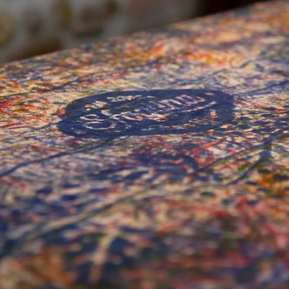 Duk af italiensk kunst med håndtrykt bomuld, et stykke - mærker Viadurini