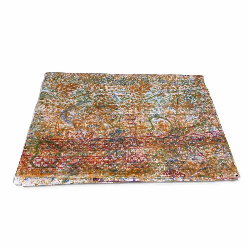 Duk af italiensk kunst med håndtrykt bomuld, et stykke - mærker Viadurini