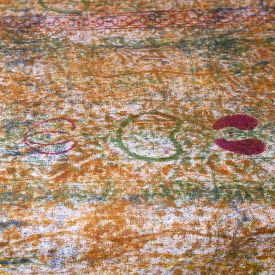 Duk af italiensk kunst med håndtrykt bomuld, et stykke - mærker Viadurini