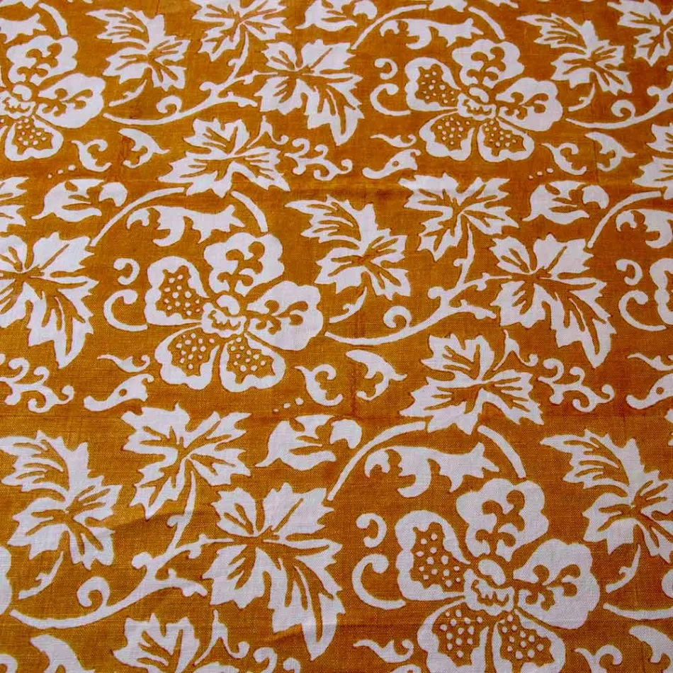 100% italiensk håndlavet linnedduk med et stykke håndtryk - mærker Viadurini