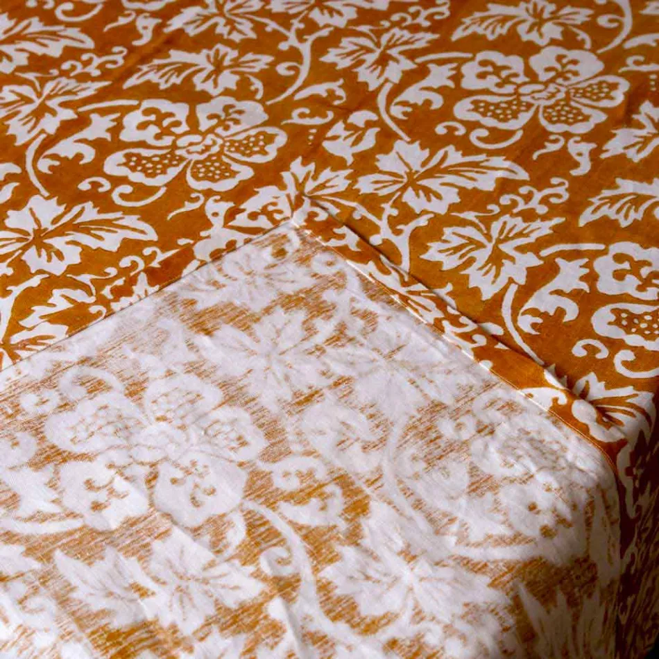 100% italiensk håndlavet linnedduk med et stykke håndtryk - mærker Viadurini