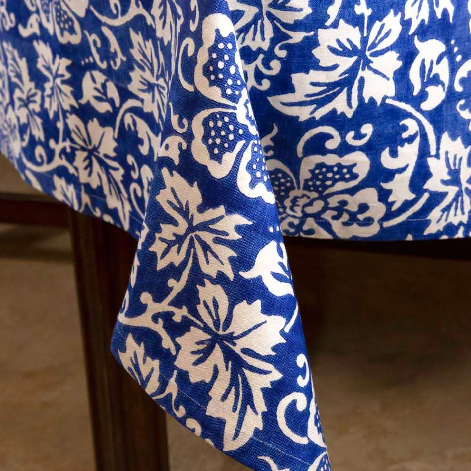 100% italiensk håndlavet linnedduk med et stykke håndtryk - mærker Viadurini