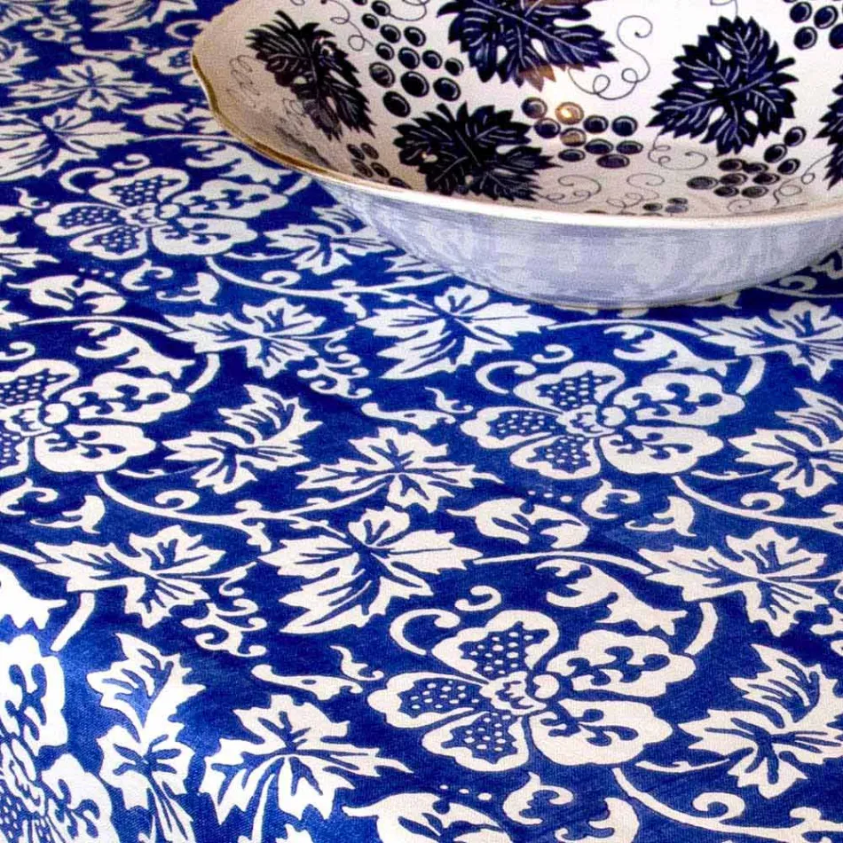 100% italiensk håndlavet linnedduk med et stykke håndtryk - mærker Viadurini