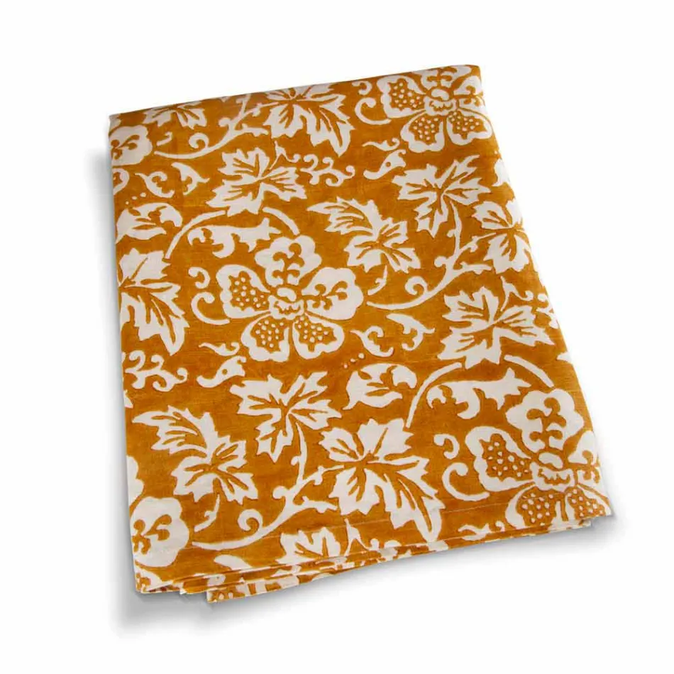 100% italiensk håndlavet linnedduk med et stykke håndtryk - mærker Viadurini