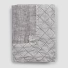 Antracit linnedug og kant med geometrisk udsmykning, håndlavet - Dippel Viadurini