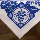 Høj kunstnerisk linnedduk med italiensk kunsthåndprint - mærker Viadurini