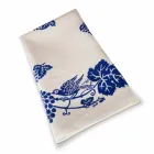 Høj kunstnerisk linnedduk med italiensk kunsthåndprint - mærker Viadurini