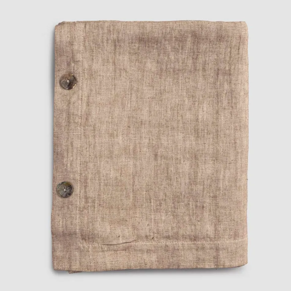 Rektangulær linneddug med knaphuller og 10 knapper, luksus - Middelhavet Viadurini