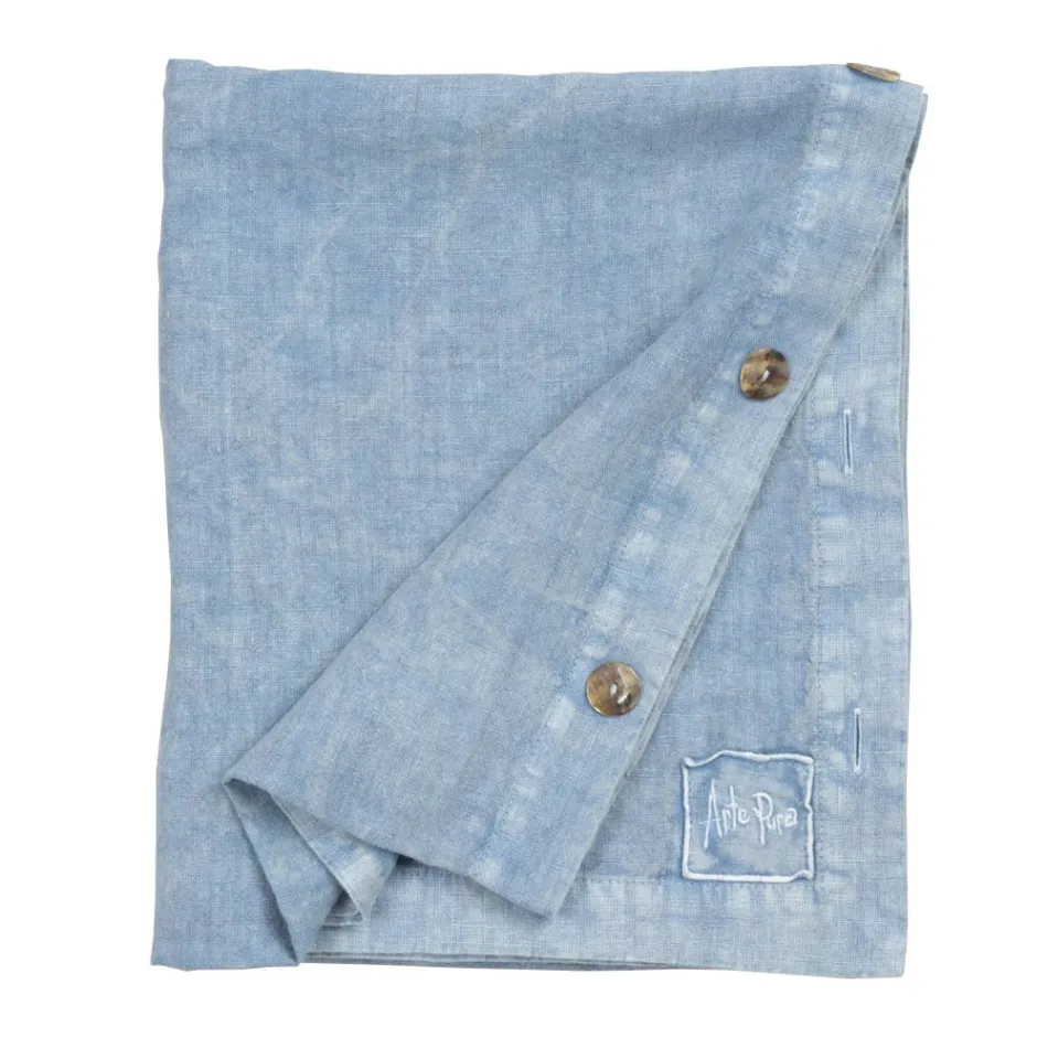 Rektangulær linneddug med knaphuller og 10 knapper, luksus - Middelhavet Viadurini