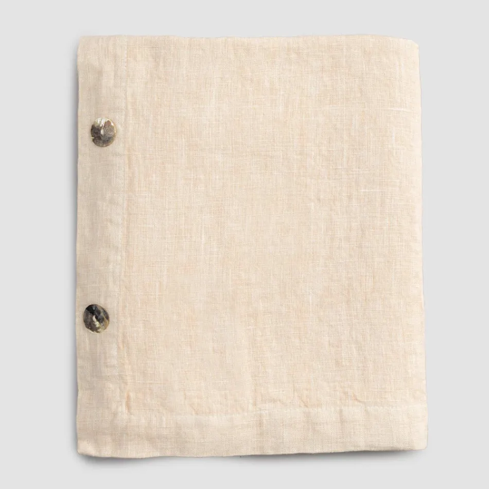 Rektangulær hørdug med knaphuller og 12 luksusknapper - Middelhavet Viadurini