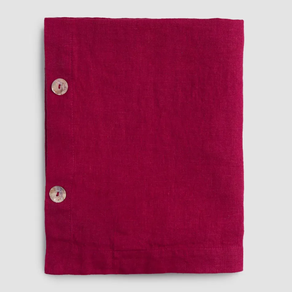 Rektangulær hørdug med knaphuller og 12 luksusknapper - Middelhavet Viadurini