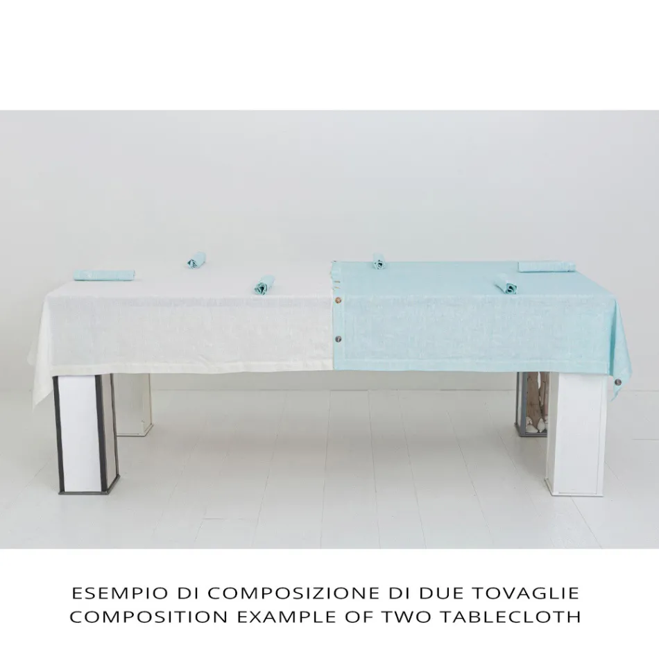 Luksus modulært farvet hørdug med knaphuller og 12 knapper - Middelhavet Viadurini