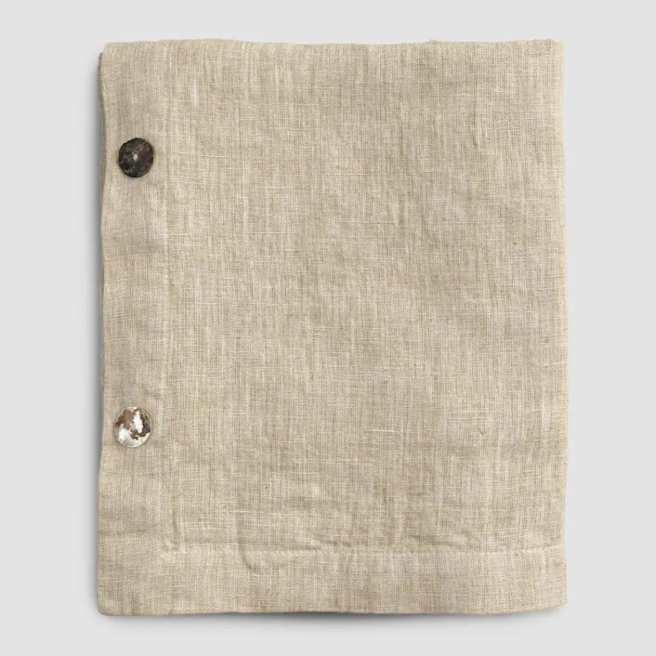 Luksus modulært farvet hørdug med knaphuller og 12 knapper - Middelhavet Viadurini