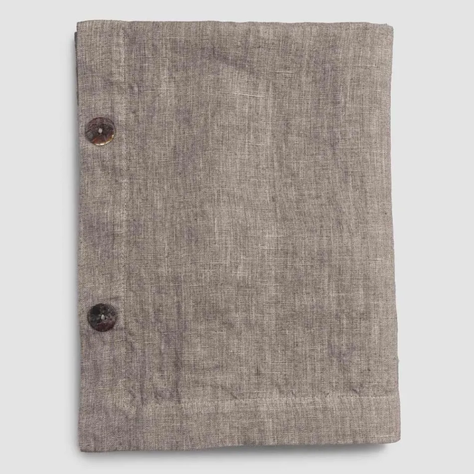 Luksus modulært farvet hørdug med knaphuller og 12 knapper - Middelhavet Viadurini