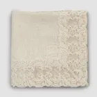 Beige linned Firkantet dug med Artisan Luxury Farnese Lace - Kippel Viadurini