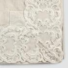 Rektangulær dug i beige hør med Artisan Luxury Farnese Lace - Kippel Viadurini
