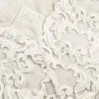 Rektangulær dug i beige hør med Artisan Luxury Farnese Lace - Kippel Viadurini