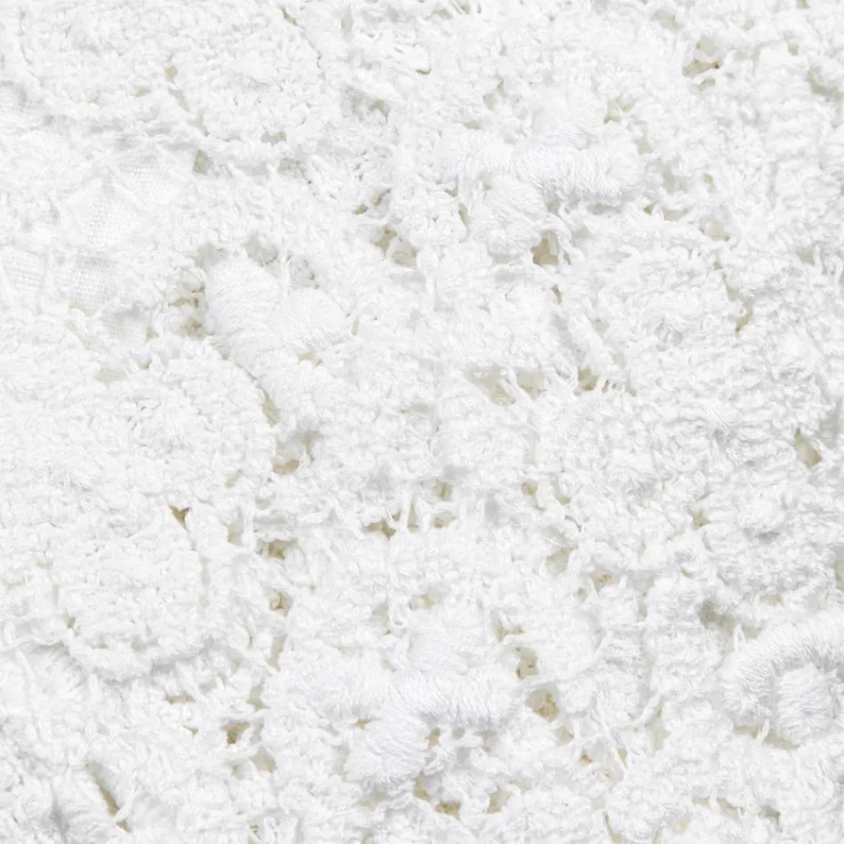 Rektangulær dug i hør og bomuldsblonde italiensk luksusdesign - Olimpia Viadurini