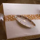 Meget udformet italiensk trykt bomuld og linned dug - mærker Viadurini