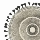 Rund morgenmad dækkeserviet i jute med sorte frynser 12 stykker - Casside Viadurini