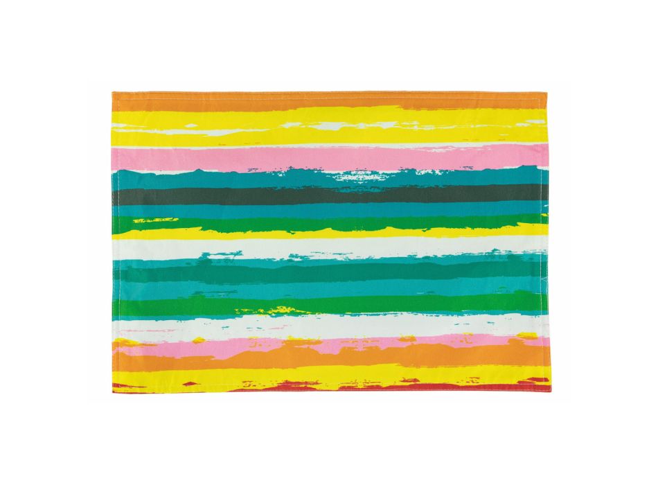 Amerikanske dækkeservietter i farvet polyester Double Face 12 stk - Barcelona Viadurini