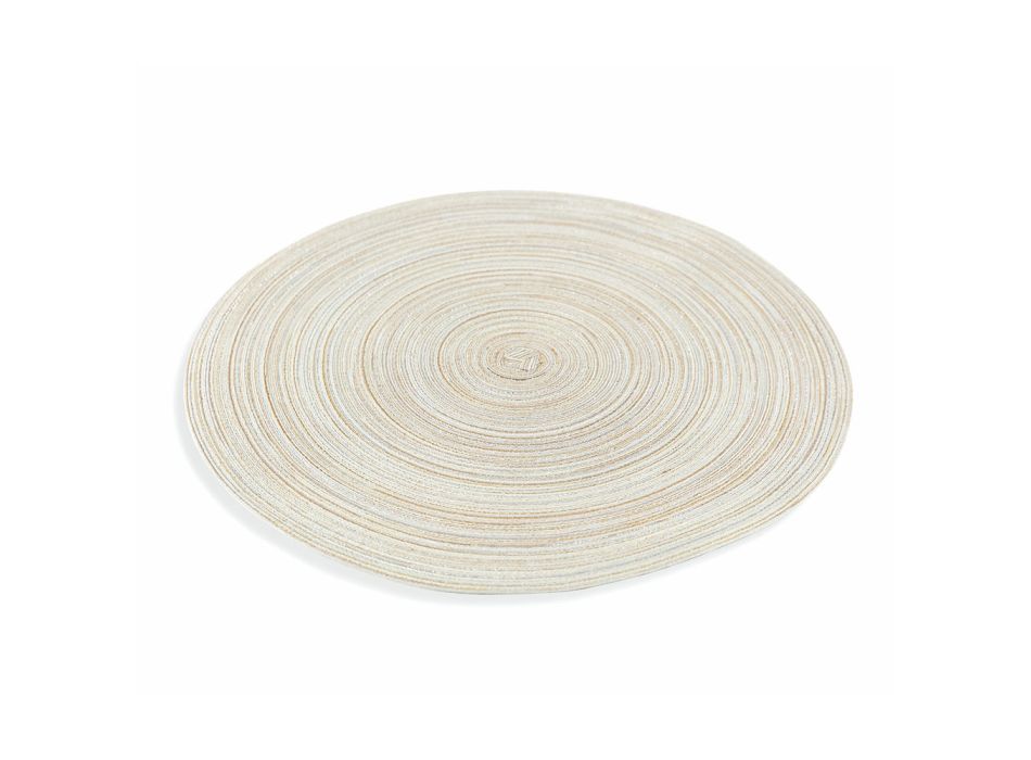 Runde amerikanske dækkeservietter i hvid eller brun polyester 12 stk - Zanette Viadurini