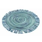 Amerikansk rund farvet polyester dækkeservietter med frynser 12 stk - Ariest Viadurini