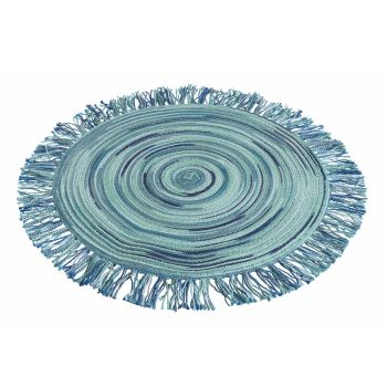 Amerikansk rund farvet polyester dækkeservietter med frynser 12 stk - Ariest