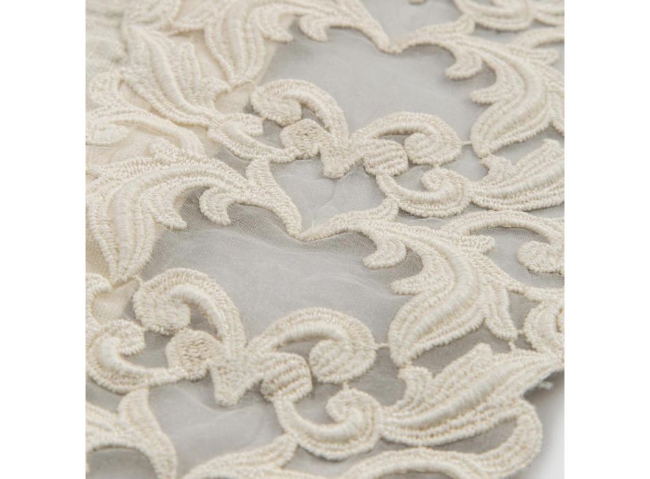 Amerikanske morgenmadsdækkeservietter i linned med blonder, design i 2 dele - Kippelino