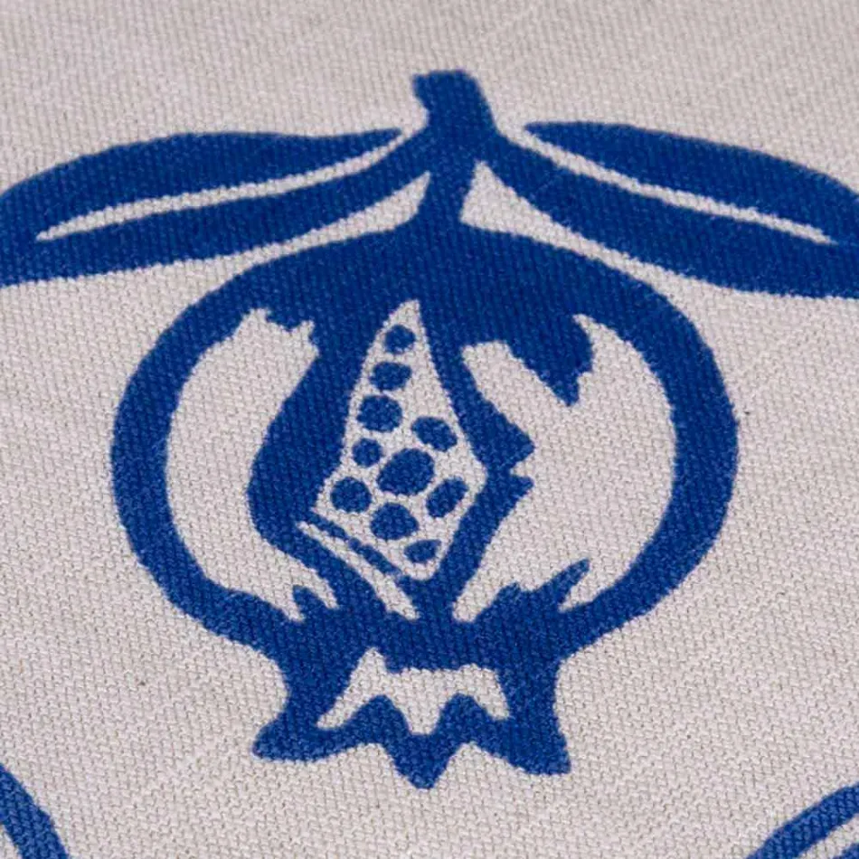 Serviet i blandet linned med håndtryk unikt stykke fremstillet i Italien - mærker Viadurini