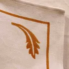 Serviet i blandet linned med håndtryk unikt stykke fremstillet i Italien - mærker Viadurini